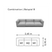 grow outdoor Sectional combination B3 cloud coal dimensions