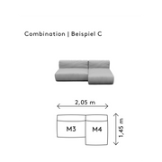 grow outdoor Sectional combination C2 cloud coal dimensions