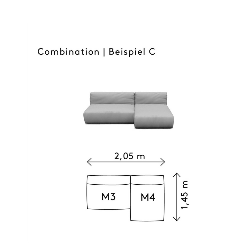 grow outdoor Sectional combination C2 cloud coal dimensions