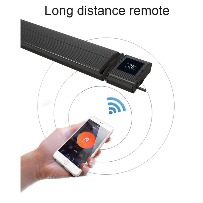 Rad tec Long distance remote control system with smartphone app on a white background