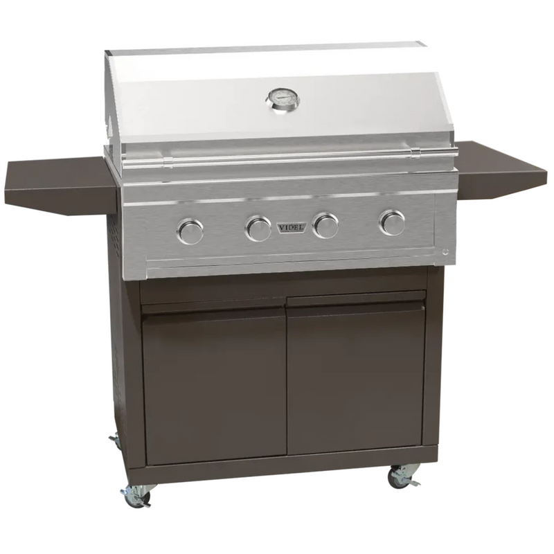 lifestyle image of videl usa 36 grill cart in bronze hammertone color