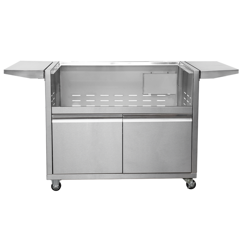 lifestyle image of videl usa 36 grill cart stainless steel