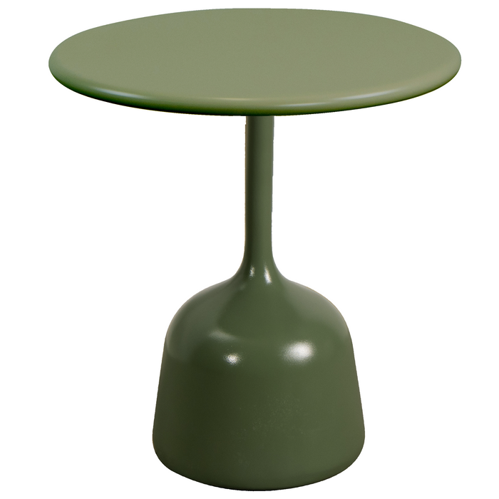 cane-line glaze coffee table in small size with Olive Green, Semi Glossy Aluminium and Olive Green, Semi Glossy Aluminium table top