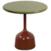 cane-line glaze coffee table in small size with Desert Red, Semi Glossy Aluminium and Green, Lava Stone Glazed table top