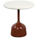 cane-line glaze coffee table in small size with Desert Red, Semi Glossy Aluminium and Sand, Lava Stone Glazed table top