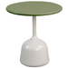 cane-line glaze coffee table in small size with Sand, Semi Glossy Aluminium and Olive Green, Semi Glossy Aluminium table top