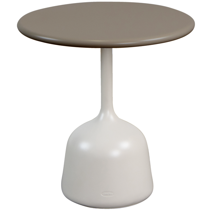 cane-line glaze coffee table in small size with Sand, Semi Glossy Aluminium and Taupe, Semi Glossy Aluminium table top