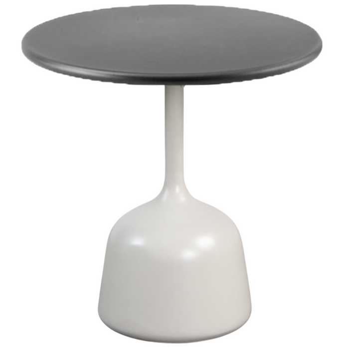 cane-line glaze coffee table in small size with Sand, Semi Glossy Aluminium and Black, Lava Stone Glazed table top