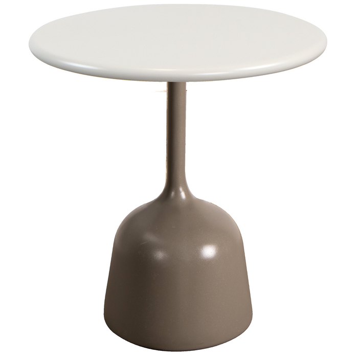 cane-line glaze coffee table in small size with Taupe, Semi Glossy Aluminium and Sand, Semi Glossy Aluminium table top