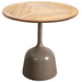 cane-line glaze coffee table in small size with Taupe, Semi Glossy Aluminium and Teak, Geometric table top