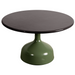 cane-line glaze coffee table in large size with Olive Green, Semi Glossy Aluminium and Black, Lava Stone Glazed table top