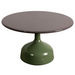 cane-line glaze coffee table in large size with Olive Green, Semi Glossy Aluminium and Taupe, Lava Stone Glazed table top