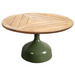 cane-line glaze coffee table in large size with Olive Green, Semi Glossy Aluminium and Teak, Geometric 31" table top