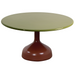 cane-line glaze coffee table in large size with Desert Red, Semi Glossy Aluminium and Green, Lava Stone Glazed table top