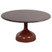 cane-line glaze coffee table in large size with Desert Red, Semi Glossy Aluminium and Taupe, Lava Stone Glazed table top