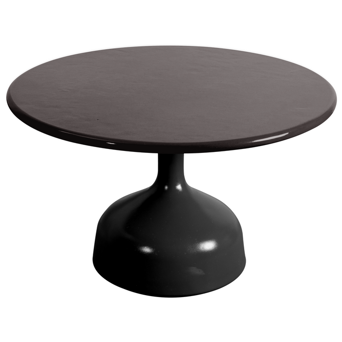 cane-line glaze coffee table in large size with Lava Grey, Semi Glossy Aluminium and Black, Lava Stone Glazed table top