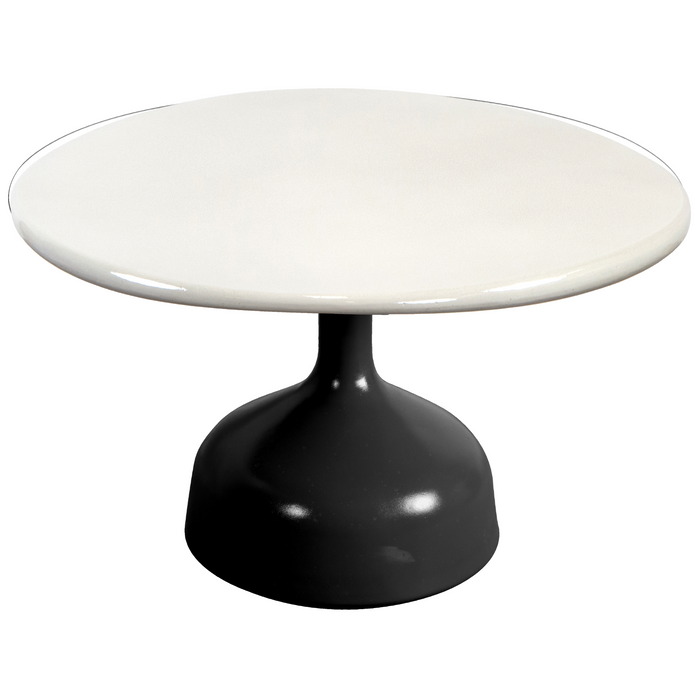 cane-line glaze coffee table in large size with Lava Grey, Semi Glossy Aluminium and Sand, Lava Stone Glazed table top