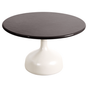 cane-line glaze coffee table in large size with Sand, Semi Glossy Aluminium and Black, Lava Stone Glazed table top