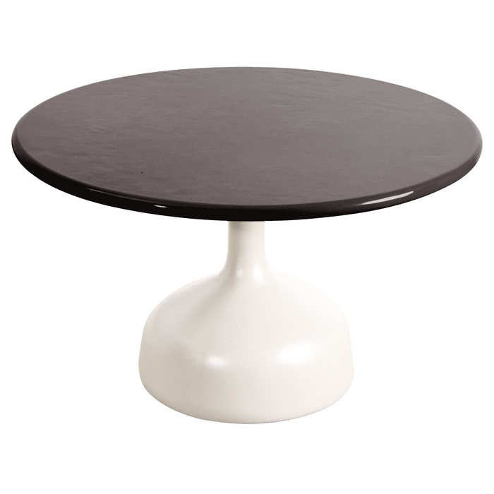 cane-line glaze coffee table in large size with Sand, Semi Glossy Aluminium and Black, Lava Stone Glazed table top