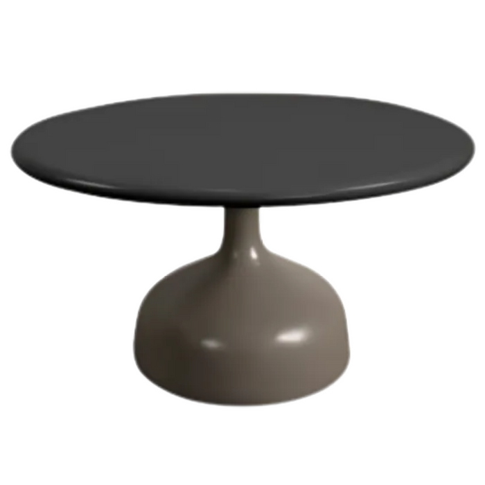 cane-line glaze coffee table in large size with Taupe, Semi Glossy Aluminium and Lava Grey, Semi Glossy Aluminium table top