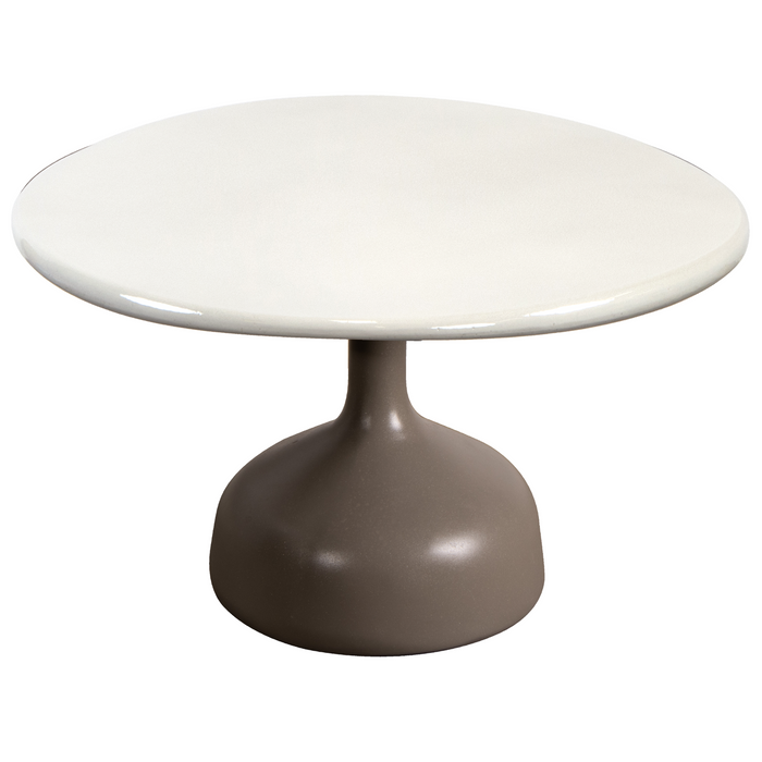 cane-line glaze coffee table in large size with Taupe, Semi Glossy Aluminium and Sand, Lava Stone Glazed table top