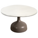 cane-line glaze coffee table in large size with Taupe, Semi Glossy Aluminium and Sand, Lava Stone Glazed table top