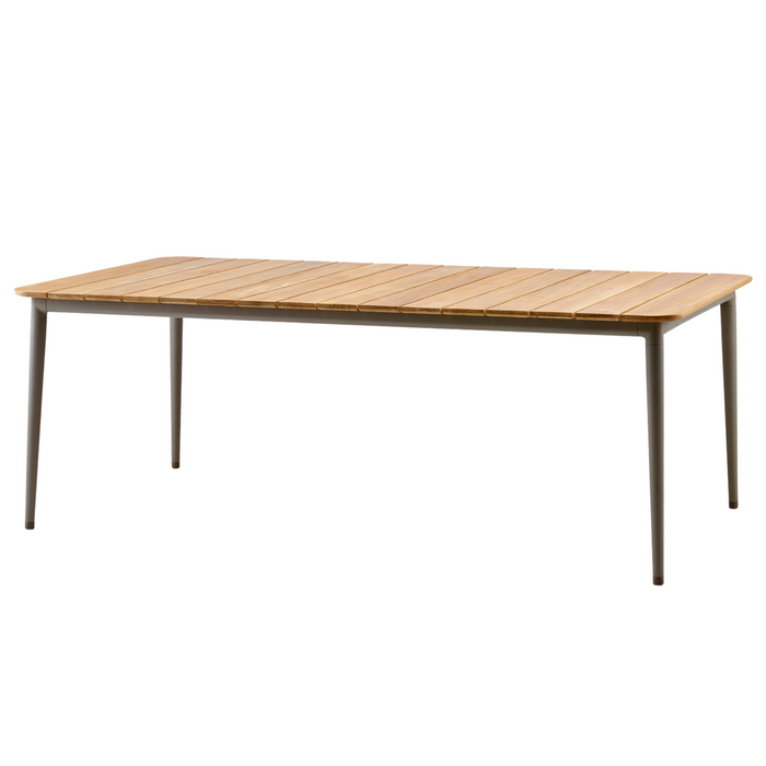 cane-line core dining table 82.7" x 35.5" Taupe Aluminium w/Teak table