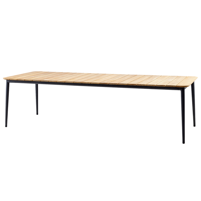 cane-line core dining table 107.9" x 35.5" Lava Grey, Aluminium w/Teak table