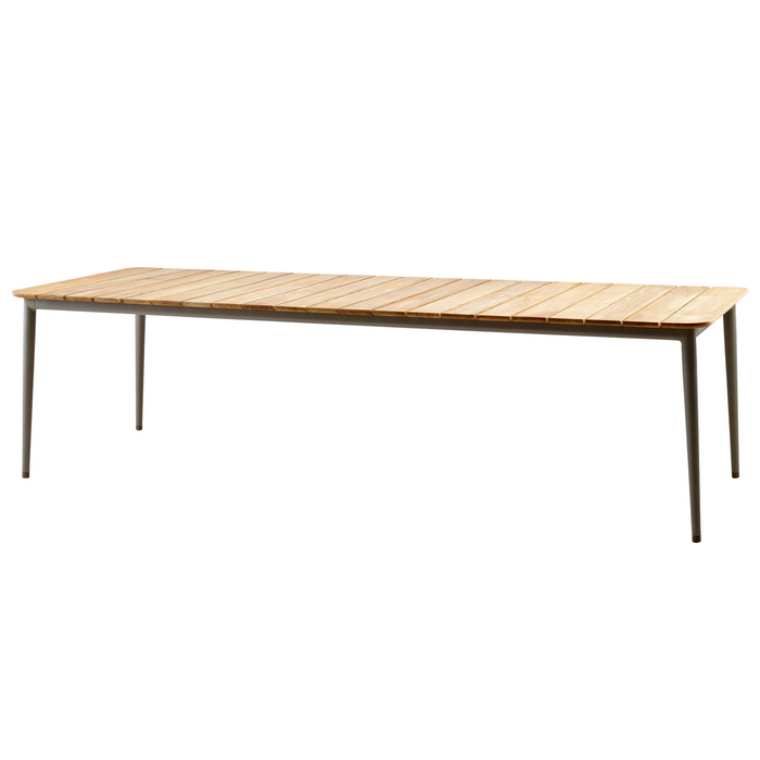 cane-line core dining table 107.9" x 35.5" Taupe Aluminium w/Teak table