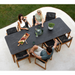 cane line aspect dining  table fossil black lifestyle with dining chairs