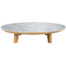 cane line aspect round coffee table travertine look