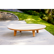 cane line aspect round coffee table travertine look