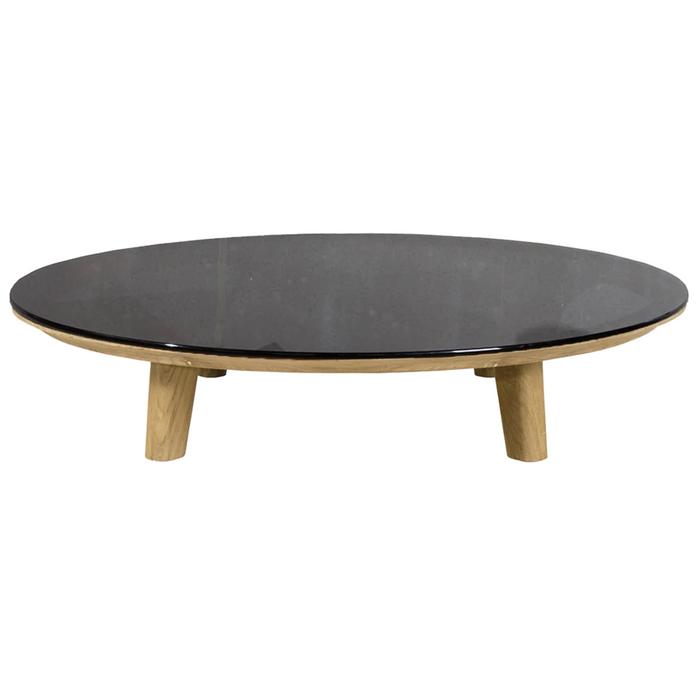 cane line aspect round coffee table smokey black