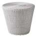 cane-line kingston footstool side table in White Grey, Small Round Cane-line Weave