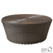 cane-line kingston large footstool in Mocca, Small Round Cane-line Weave footstool without cushion