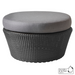 cane-line kingston large footstool in Graphite, Small Round Cane-line Weave footstool with Grey, Cane-line Natté cushion