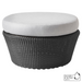 cane-line kingston large footstool in Graphite, Small Round Cane-line Weave footstool with Light Grey, Cane-line Natté cushion