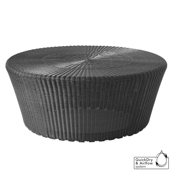 cane-line kingston large footstool in Graphite, Small Round Cane-line Weave footstool without cushion