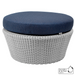 cane-line kingston large footstool in White Grey, Small Round Cane-line Weave footstool with Blue, Cane-line Link cushion