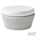 cane-line kingston large footstool in White Grey, Small Round Cane-line Weave footstool with White, Cane-line Natté cushion