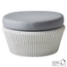 cane-line kingston large footstool in White Grey, Small Round Cane-line Weave footstool with Grey, Cane-line Natté cushion