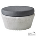 cane-line kingston large footstool in White Grey, Small Round Cane-line Weave footstool with Black, Cane-line Natté cushion