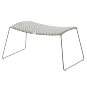 cane-line breeze footstool in White Grey, Small Round Cane-line Weave