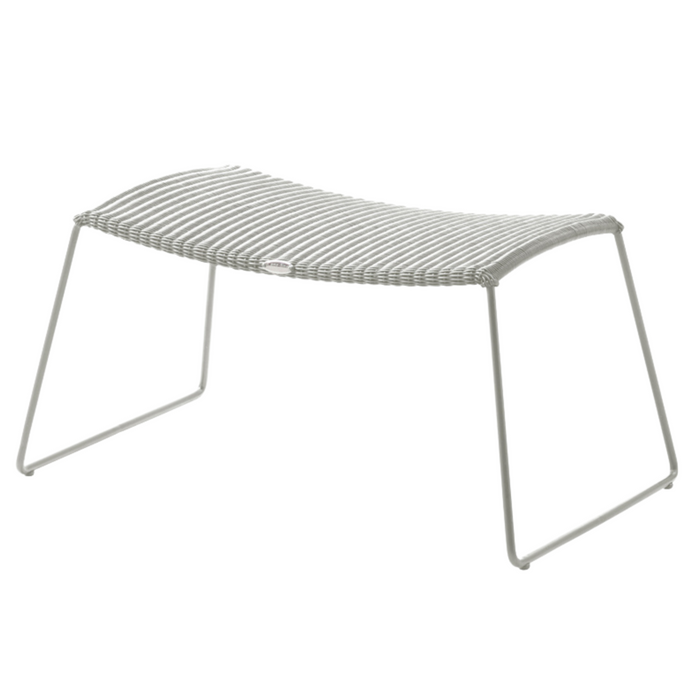 cane-line breeze footstool in White Grey, Small Round Cane-line Weave