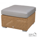 cane-line chester footstool coffee table in Natural, Small Round Cane-line Weave footstool with Taupe, Cane-line Natté cushion