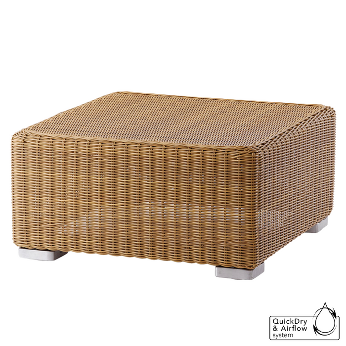 cane-line chester footstool coffee table in Natural, Small Round Cane-line Weave footstool without add on