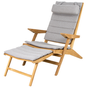 cane-line flip deck chair teak chair with Light grey, Cane-line Focus cushion