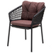 cane-line ocean chair Dark Grey, Open Cane-line Soft Rope chair with Dark Bordeaux, Cane-line Wove cushion