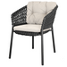 cane-line ocean chair Dark Grey, Open Cane-line Soft Rope chair with Desert Sand, Cane-line Rise cushion