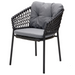 cane-line ocean chair Dark Grey, Open Cane-line Soft Rope chair with Grey, Cane-line Natté cushion